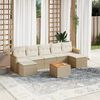 vidaXL Garden Sofa Set Beige PE rattan, solid acacia wood