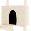 vidaXL Cat Tree Cream Engineered wood, plush, sisal Large Cat Tree