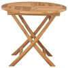 vidaXL Dining Table Warm Brown Teak Wood Medium Foldable Folding Table