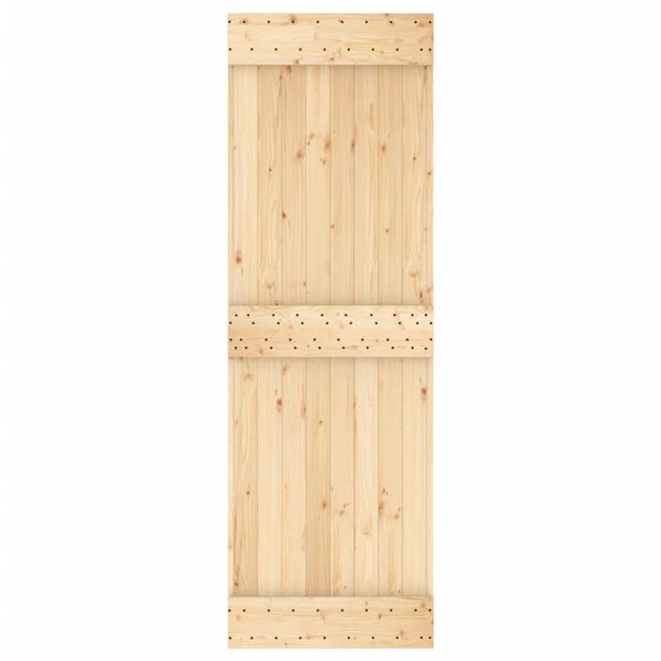 vidaXL Sliding Door with Hardware Set 27.6x82.7" Solid Wood Pine
