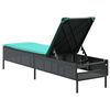 vidaXL Patio Sun Lounger Black, Cream White