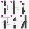 vidaXL Fence Post 13 pcs Grey Steel