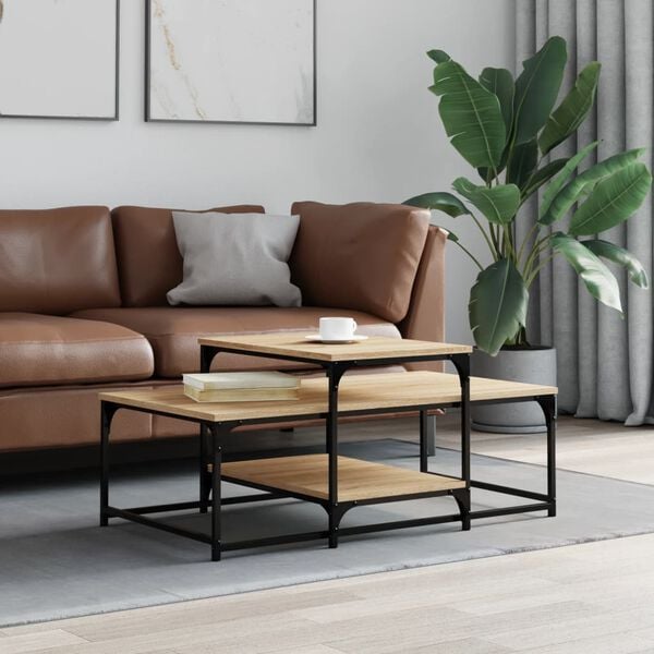 vidaXL Coffee Table Sonoma oak Engineered wood 40.2 x 23.6 x 17.7 in
