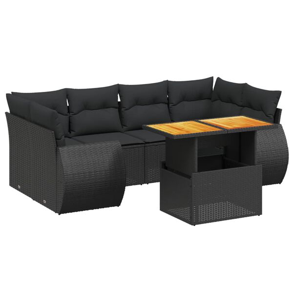 vidaXL Garden Sofa Set Black