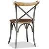 vidaXL Dining Chair Set of 6 Brown and Silver