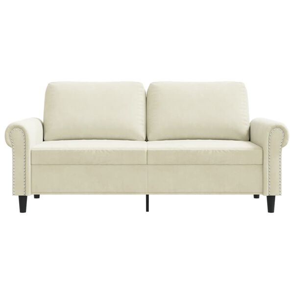 vidaXL 2-seater Sofa Cream Velvet Modern Loveseat Upholstered Sofa