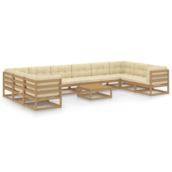 vidaXL Garden Lounge Set Honey brown Solid pine wood Large Seats Lots