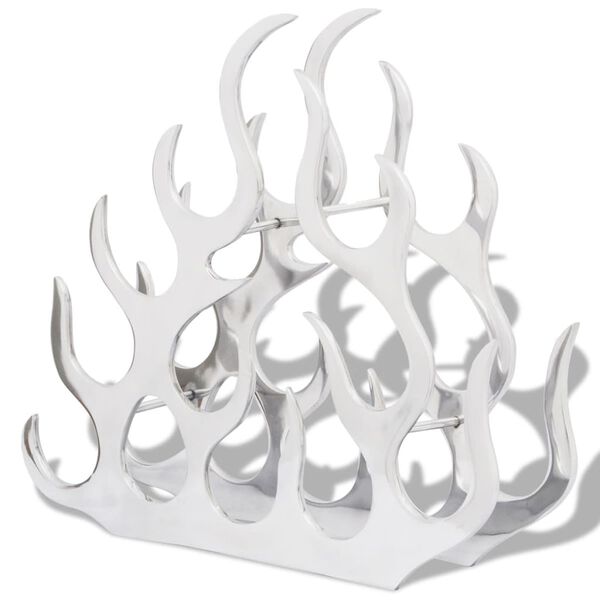 vidaXL Wine Stand for 11 Bottles Silver Aluminum