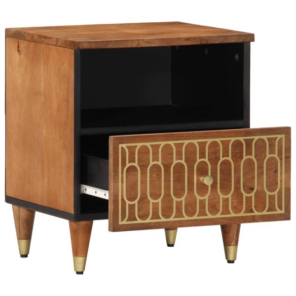 vidaXL Bedside Cabinet Honey brown Solid mango wood, engineered wood, iron