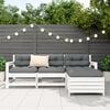 vidaXL Garden Sofa Set White Solid pine wood, Plywood Medium Modular