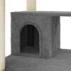vidaXL Cat Tree Dark grey Engineered wood, plush, sisal Large