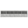 vidaXL Sideboard Concrete grey Engineered wood, glass Large Sideboard