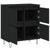 vidaXL Sideboard Black Engineered wood, Iron Medium Sideboard
