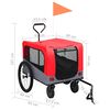 vidaXL Pet Bike Trailer Red and Grey Oxford fabric, steel, metal board