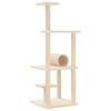 vidaXL Cat Tree Cream Plush, Engineered wood, Sisal Large Durable