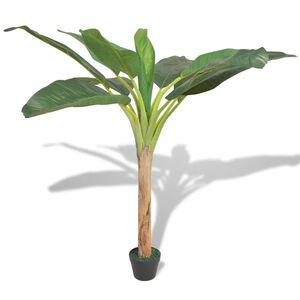 vidaXL Artificial Plant Green Plastic, real wood, iron wire 59 in