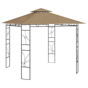 vidaXL Gazebo Taupe Steel, polyester 10 x 10 x 8.9 ft Durable Gazebo