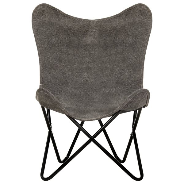 vidaXL Butterfly Chair Anthracite Canvas and Powder-Coated Steel Standard