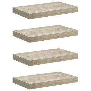vidaXL Wall Shelf Set of 4 Oak Honeycomb MDF, metal Medium