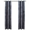 vidaXL Blackout Curtains with Rings 2 pcs Anthracite 37"x63" Velvet