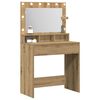 vidaXL Dressing Table with Shelf Artisan Oak 29.72 x 16.14 x 53.15 in
