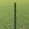 vidaXL Fence with Post Green 1.97 x 164.04 ft Steel and PVC