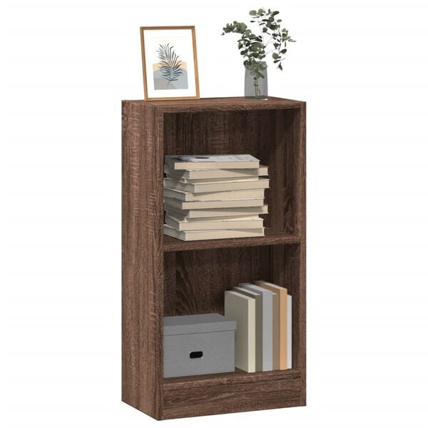 vidaXL Bookcase Brown Oak Engineered Wood Compact Bookcase Rectangular
