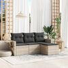 vidaXL Garden Sofa Set Light Grey Poly Rattan, Powder-Coated Steel