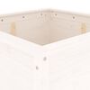 vidaXL Garden Planter White Solid pine wood Large Decorative Inlays