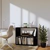 vidaXL Book Cabinet/Room Divider Black 31.5x9.8x27.6" Solid Wood Pine