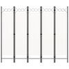 vidaXL 5-Panel Room Divider White 78.7"x70.9"