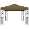 vidaXL Gazebo Taupe 100% polyester with PA coating, powder-coated steel