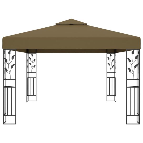 vidaXL Gazebo Taupe 100% polyester with PA coating, powder-coated steel