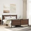 vidaXL Bed Frame Brown Oak Steel Queen Bed Frame Rectangular