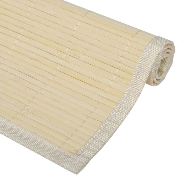 vidaXL Placemat Natural Bamboo, Polyester 11.8 x 17.7 in Non-slip