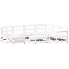 vidaXL Garden Sofa Set White Solid Pine Wood, Plywood Large Modular