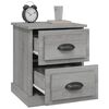 vidaXL Bedside Cabinet Set of 2 Grey Sonoma Engineered Wood Standard