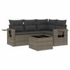 vidaXL Garden Sofa Set Grey PE rattan, powder-coated steel, tempered glass
