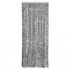 vidaXL Fly Curtain Grey and Black and White 22.0x78.7" Chenille
