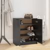 vidaXL Shoe Cabinet Black Engineered Wood Medium Shoe Cabinet