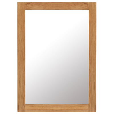 vidaXL Mirror 19.7"x27.6" Solid Oak Wood