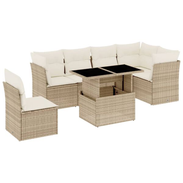 vidaXL Garden Sofa Set Beige, Cream White