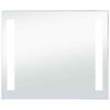 vidaXL Bathroom Mirror Silver Glass 19.7 x 23.6 in Lights