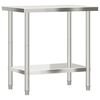 vidaXL Kitchen Work Table 32.5"x21.7"x33.5" Stainless Steel