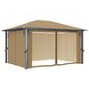 vidaXL Gazebo with Curtain 157.5x118.1" Taupe Aluminium