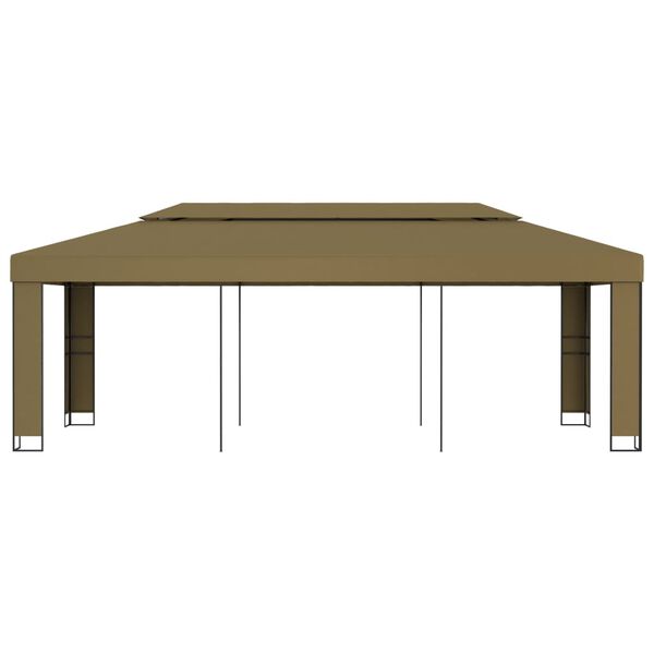 vidaXL Gazebo Taupe 100% polyester, powder-coated steel 9.8x19.7 ft