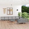 vidaXL 11 Piece Patio Lounge Set Gray Solid Pinewood