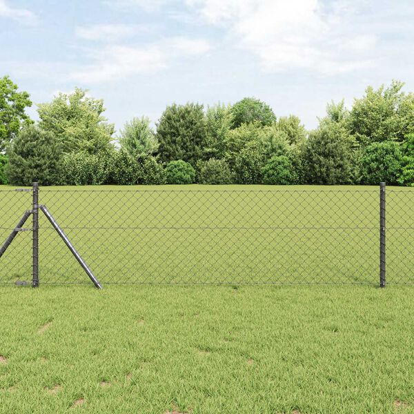 vidaXL Fence Post Grey 82.02 x 1.31 ft (1.57 x 1.57 in mesh)