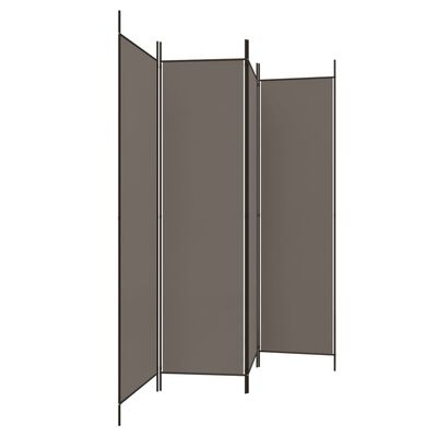vidaXL 4-Panel Room Divider Anthracite 274.8"x70.9" Fabric