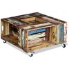 vidaXL Coffee Table Multicolor Solid reclaimed wood 27.6 x 27.6 x 13.8 in